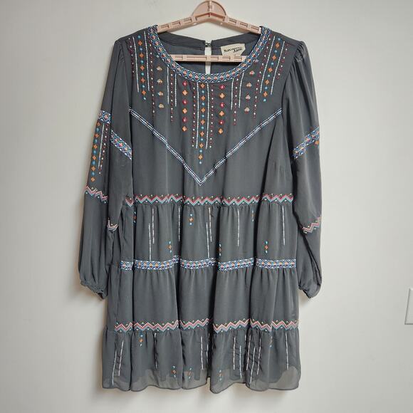Savanna Jane Dresses & Skirts - Savannah Jane Womens Dress Size 3X Embroidered Tribal Western Tiered Cowgirl
